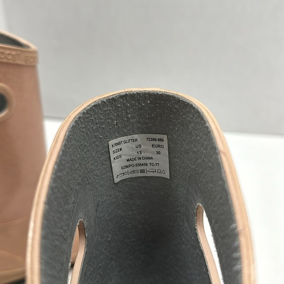 Bogs Rain Boots Pull On Waterproof Boot Pink Sparkle Glitter Kids Youth Size 13 - Picture 7 of 8